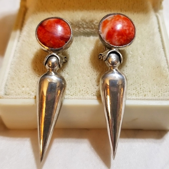 Vintage Jewelry - Vintage Sterling Silver Door Knocker Earrings